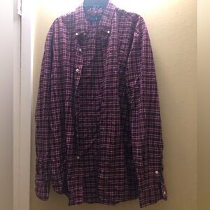 Ralph Lauren Plaid Button Down Long Sleeve Polo Large Shirt